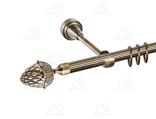 Карниз для штор однорядный «Шишка» D16Р антик