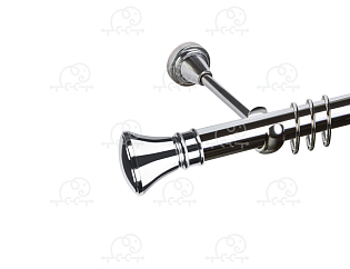 Карниз для штор однорядный «Колокол» Ø25Г хром