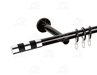 Карниз для штор однорядный «Валес» D19Г чёрный