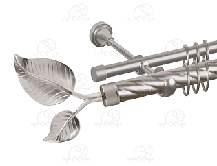 Карниз для штор двухрядный «Лист большой» D25К/16Г сатин