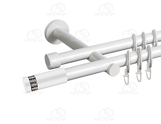 Карниз для штор двухрядный «Диос» D19Г/19Г белый