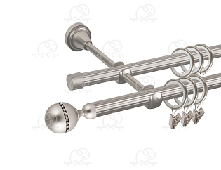 Карниз для штор двухрядный «Кортеза» D16Р/16Р сатин