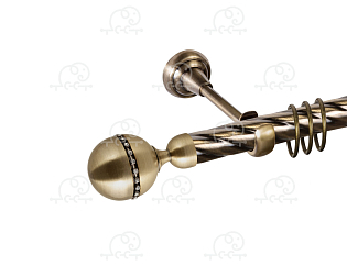 Карниз для штор однорядный «Кортеза» D25К антик