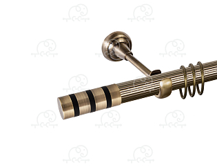 Карниз для штор однорядный «Тристан» D25Р антик/чёрный