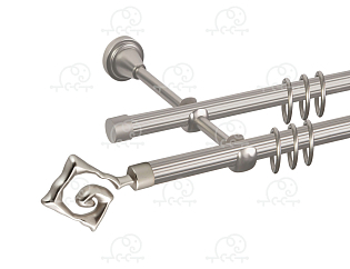 Карниз для штор двухрядный «Лабиринт» D16Р/16Р сатин