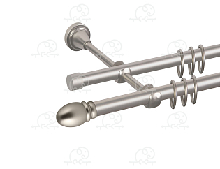 Карниз для штор двухрядный «Белуно» D16Г/16Г сатин