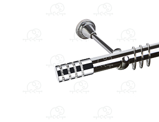 Карниз для штор однорядный «Зевс» D25Г хром