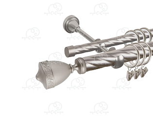Карниз для штор двухрядный «Версус» D25К/16К сатин