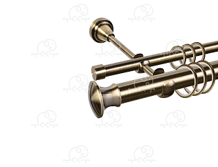 Карниз для штор двухрядный «Пьемонт» D25Г/16Г антик