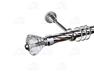 Карниз для штор однорядный «Кастилия» D25К хром