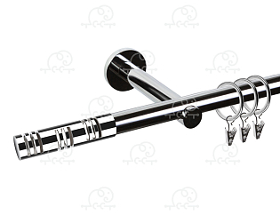 Карниз для штор однорядный «Элис» D19Г хром