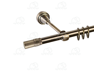 Карниз для штор однорядный «Цилиндр» D16Г антик