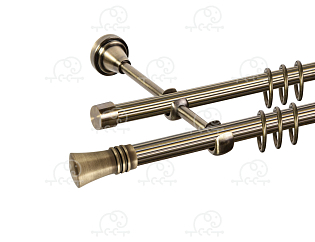 Карниз для штор двухрядный «Арига» D16Р/16Р антик