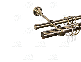 Карниз для штор металлический Grace 2-рядный D25/16 (труба крученая/гладкая)