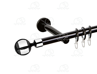 Карниз для штор однорядный «Шар» D19Г чёрный