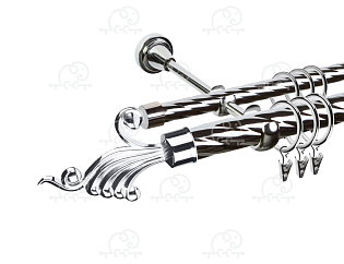 Карниз для штор двухрядный «Фантазия» D25К/16К хром