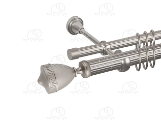 Карниз для штор двухрядный «Версус» D25Р/16Р сатин