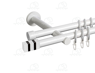 Карниз для штор двухрядный «Крокус» D19Г/19Г белый