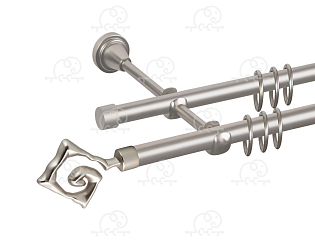 Карниз для штор двухрядный «Лабиринт» D16Г/16Г сатин