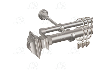 Карниз для штор двухрядный «Верди» D25Г/16Г сатин