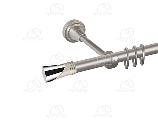 Карниз для штор однорядный «Вега» D16Г сатин/хром