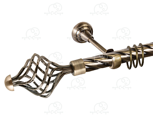 Карниз для штор однорядный «Ажур» D25К антик