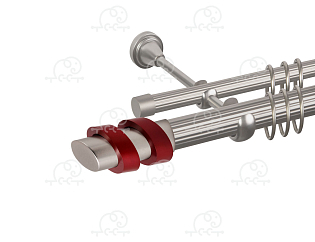 Карниз для штор двухрядный «Вена» D25Р/16Р сатин/красный