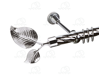 Карниз для штор однорядный «Лист большой» D25К хром