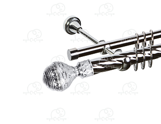 Карниз для штор двухрядный «Ампир» D25К/16Г хром