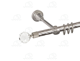 Карниз для штор однорядный «Кристалл» D16К сатин