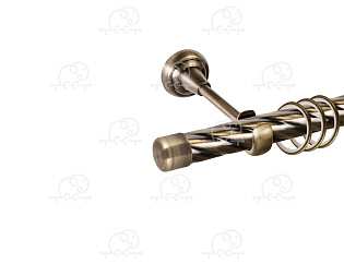 Карниз для штор однорядный «Заглушка закругленная» D25К антик