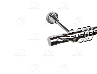 Карниз для штор однорядный «Заглушка закругленная» D25К хром