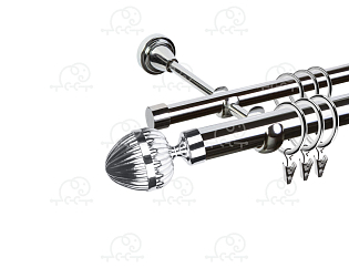 Карниз для штор двухрядный «Милано» D25Г/16Г хром