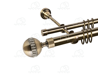 Карниз для штор двухрядный «Авея» D25Г/16Г антик