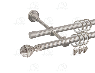 Карниз для штор двухрядный «Ампир» D16Р/16Р сатин