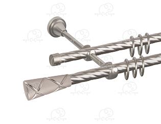 Карниз для штор двухрядный «Трапеция» D16К/16К сатин