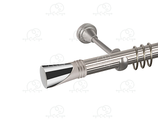 Карниз для штор однорядный «Вега» D25Р сатин/хром