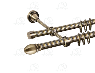 Карниз для штор двухрядный «Белуно» D16Р/16Р антик