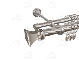 Карниз для штор двухрядный «Эмпория» D25К/16К сатин