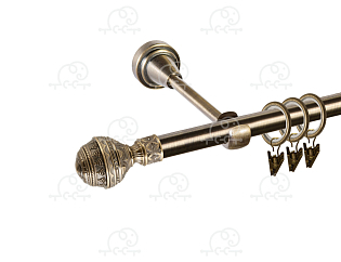 Карниз для штор однорядный «Ампир» D16Г антик
