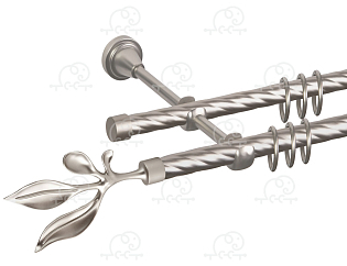 Карниз для штор двухрядный «Баваро» D16К/16К сатин