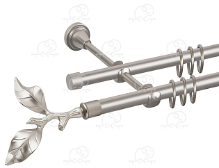 Карниз для штор двухрядный «Лист розы» D16Г/16Г сатин