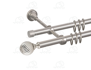 Карниз для штор двухрядный «Орион» D16Г/16Г сатин