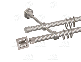 Карниз для штор двухрядный «Венето» D16Р/16Р сатин