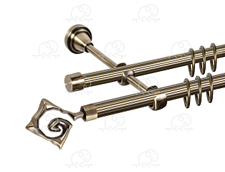 Карниз для штор двухрядный «Лабиринт» D16Р/16Р антик