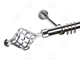 Карниз для штор однорядный «Ажур» D25Г хром