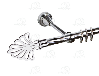 Карниз для штор однорядный «Веер» D16К хром