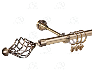 Карниз для штор однорядный «Ажур» D19Г антик