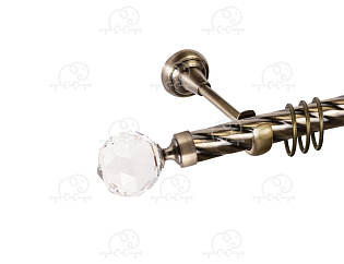 Карниз для штор однорядный «Кристалл» D25К антик