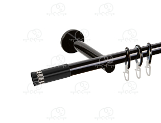 Карниз для штор однорядный «Диос» D19Г чёрный